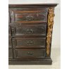 ANTICO COMÒ CANTERANO DECORATO ORO LEGNO NOCE 5 CASSETTI 1700 MOBILE CASSETTONE 