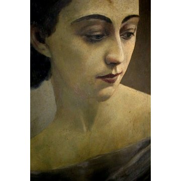ANTICO QUADRO RITRATTO OVALE GIOVANE DONNA ARISTOCRATICA CORNICE ORO INTAGLIATA 