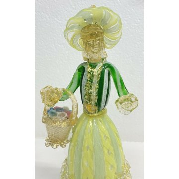 ANTICA COPPIA SCULTURA VENEZIANA UOMO DONNA VETRO MURANO BAROVIER ANNI 30/40