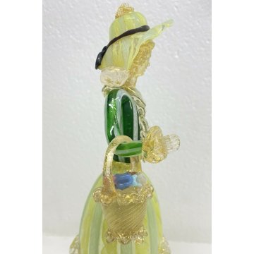 ANTICA COPPIA SCULTURA VENEZIANA UOMO DONNA VETRO MURANO BAROVIER ANNI 30/40