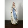 ANTICA SCULTURA CERAMICA POLICROMA MADONNA di Lourdes DIPINTA A MANO RELIGIOSO