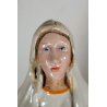 ANTICA SCULTURA CERAMICA POLICROMA MADONNA di Lourdes DIPINTA A MANO RELIGIOSO