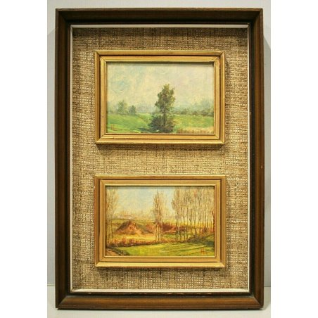 ANTICO QUADRO DIPINTO OLIO "Meriggio" "Nella Valle Arbogna" NOVARA VESPOLATE 