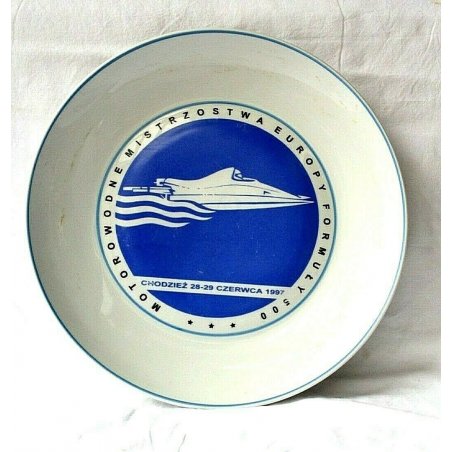  PIATTO COMMEMORATIVO MOTONAUTICA CERAMICA DISH PLATE POLSKY Chodziez-Czerwca 97