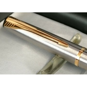 PENNA STILOGRAFICA Parker Latitude GT ACCIAIO ORO Stilo Plume FOUNTAIN PEN BOX