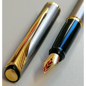 PENNA STILOGRAFICA Parker Latitude GT ACCIAIO ORO Stilo Plume FOUNTAIN PEN BOX