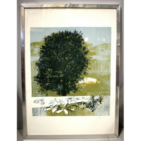  STAMPA MULTIPLO 366/500 Giancarlo Cazzaniga LITOGRAFIA COLORI DISEGNO ASTRATTO 