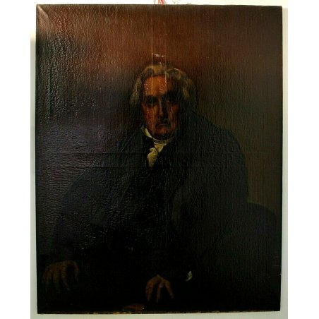 ANTICO DIPINTO OLIO TELA COPIA RITRATTO Monsieur Louis-Francois Bertin EPOCA 800