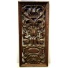 ANTICO FREGIO LEGNO PIOPPO SCOLPITO FORMELLA DECORO FOGLIE VOLUTE PUTTI '800 