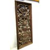 ANTICO FREGIO LEGNO PIOPPO SCOLPITO FORMELLA DECORO FOGLIE VOLUTE PUTTI '800 