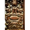 ANTICO FREGIO LEGNO PIOPPO SCOLPITO FORMELLA DECORO FOGLIE VOLUTE PUTTI '800 
