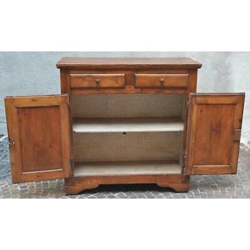ANTICA CREDENZA PIEMONTESE legno abete epoca 800 SCOLPITA madia DISPENSA arte