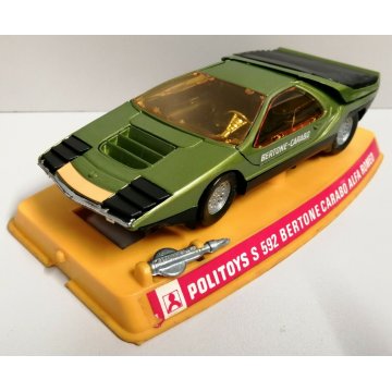 Rara POLITOYS S 592 Alfa Romeo BERTONE CARABO verde MODELLINO AUTO CORSA 1:25