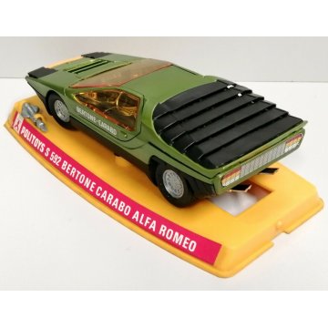 Rara POLITOYS S 592 Alfa Romeo BERTONE CARABO verde MODELLINO AUTO CORSA 1:25