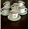 6Pz  ANTICA TAZZA CERAMICA Ginori DOPPIO PESSORE CIOCCOLATA Monogramma CN '800
