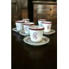 6Pz  ANTICA TAZZA CERAMICA Ginori DOPPIO PESSORE CIOCCOLATA Monogramma CN '800