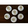 6Pz  ANTICA TAZZA CERAMICA Ginori DOPPIO PESSORE CIOCCOLATA Monogramma CN '800