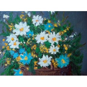 ANTICO QUADRO PAESAGGIO CARLETTO GIORGIS VAL VIGEZZO FIORI NATURA DIPINTO EPOCA
