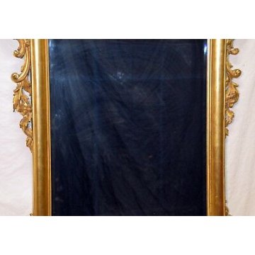 ANTICA SPECCHIERA LIBERTY CORNICE DORATA QUADRO SPECCHIO MOLATO OLD GOLD MIRROR 