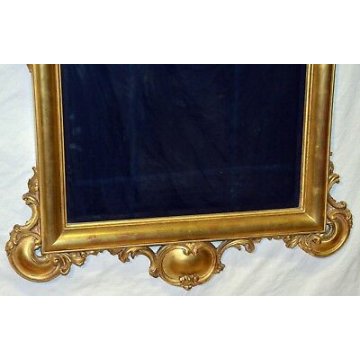 ANTICA SPECCHIERA LIBERTY CORNICE DORATA QUADRO SPECCHIO MOLATO OLD GOLD MIRROR 