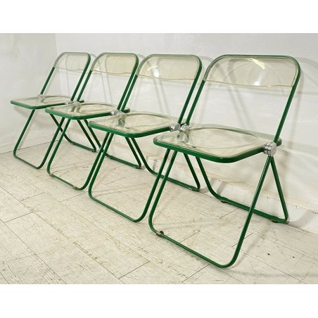 FANTASTICO SET DI 4 SEDIE ANONIMA CASTELLI GIANCARLO PIRETTI ANNI 70 DESIGN 