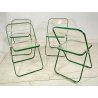 FANTASTICO SET DI 4 SEDIE ANONIMA CASTELLI GIANCARLO PIRETTI ANNI 70 DESIGN 