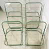 FANTASTICO SET DI 4 SEDIE ANONIMA CASTELLI GIANCARLO PIRETTI ANNI 70 DESIGN 
