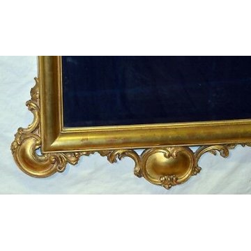 ANTICA SPECCHIERA LIBERTY CORNICE DORATA QUADRO SPECCHIO MOLATO OLD GOLD MIRROR 