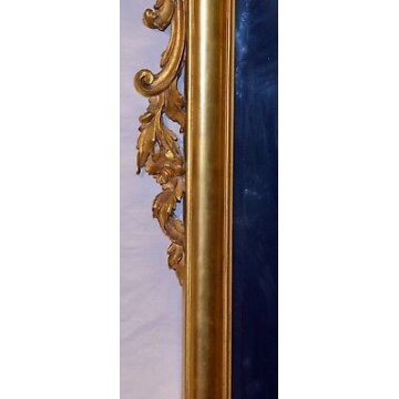 ANTICA SPECCHIERA LIBERTY CORNICE DORATA QUADRO SPECCHIO MOLATO OLD GOLD MIRROR 