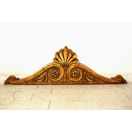 ANTICO FREGIO DECORATIVO CIMASA LEGNO DORATO SCOLPITO INTAGLIATO SOVRAPORTA 