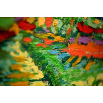 PICCOLO QUADRO Cozzi 1980 IPERCROMATISMO ACRILICO ASTRATTO STRADA DI MONTAGNA 