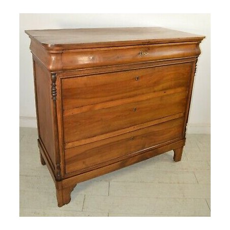 ANTICO COMO CAPPUCCINO Luigi Filippo 4 CASSETTI epoca 1800 LEGNO NOCE CASSETTONE