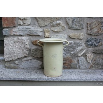 ANTICO VASO DA NOTTE GABINETTO CAMERA TOILETTE CERAMICA SMALTATA BIANSATO PITALE