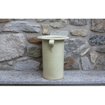 ANTICO VASO DA NOTTE GABINETTO CAMERA TOILETTE CERAMICA SMALTATA BIANSATO PITALE