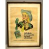 QUADRO ORIGINALE PUBBLICITA VINTAGE Cow Boy SIGARETTE OLD ADVERTISEMENT anni '50
