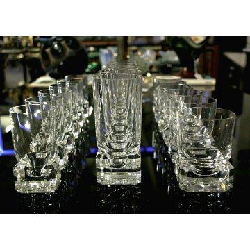 SET18 BICCHIERI VINTAGE Villeroy&Boch CRISTAL GLASS DRINK WHISKY LIQUORE  '70s 