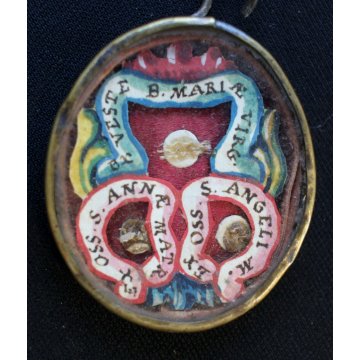 ANTICA RELIQUIA DEVOZIONALE  Ex Oss. S. ANNA S. MARIA VERG. Ex OSS Angeli M. 700