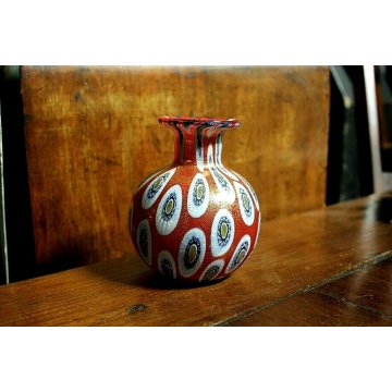 PICCOLO VASO VETRO SOFFIATO MURANO MURRINA DESIGN Livio Campanella ORO VASE OLD