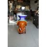 STATUA PORTAVASO VINTAGE ELEFANTE ASIATICO CERAMICA POLICROMA 56x27x55cm/h '900