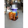 STATUA PORTAVASO VINTAGE ELEFANTE ASIATICO CERAMICA POLICROMA 56x27x55cm/h '900
