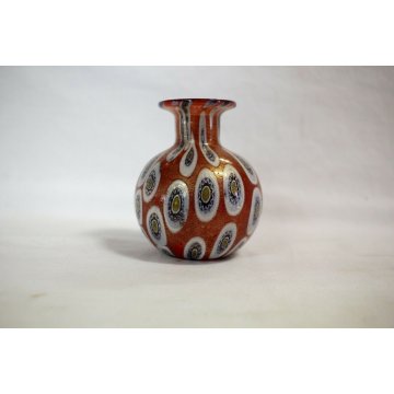 PICCOLO VASO VETRO SOFFIATO MURANO MURRINA DESIGN Livio Campanella ORO VASE OLD