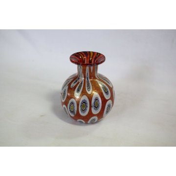 PICCOLO VASO VETRO SOFFIATO MURANO MURRINA DESIGN Livio Campanella ORO VASE OLD