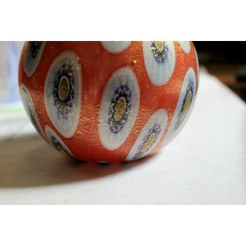 PICCOLO VASO VETRO SOFFIATO MURANO MURRINA DESIGN Livio Campanella ORO VASE OLD
