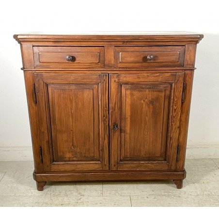 ANTICA PICCOLA CREDENZA DUE ANTE DUE CASSETTI LEGNO MASSELLO ABETE 1800 EPOCA 
