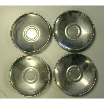 SET 4 COPRICERCHI BORCHIA COPPA bmw VINTAGE METALLO CROMATO ø 24cm AUTO EPOCA 