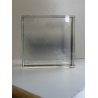 PORTAFOTO VINTAGE BLOCCO PLEXIGLASS ACCIAIO SATINATO 18X18X9cm MINIMAL STYLE 70s
