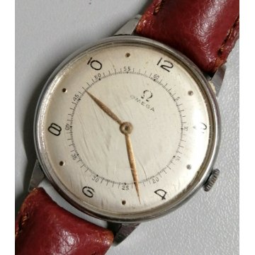 ANTICO OROLOGIO Omega JUMBO anni 50 MECCANICO vintage OLD WATCH ACCIAIO ø 37,5