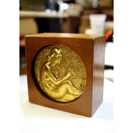 MEDAGLIA Francesco Messina CREDITO ARTIGIANO 1946/1971 NUMISMATICA BRONZO DORATO