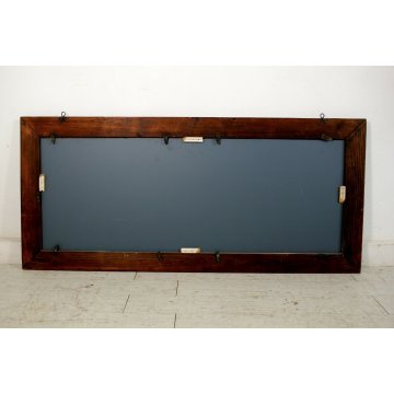 ANTICA SPECCHIERA RETTANGOLARE PARETE LEGNO INSERTI DORATI STILE CARLOX ANNI '50