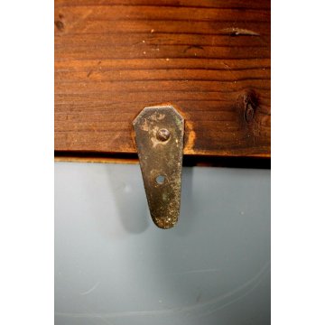 ANTICA SPECCHIERA RETTANGOLARE PARETE LEGNO INSERTI DORATI STILE CARLOX ANNI '50